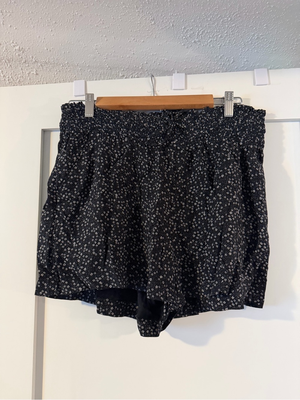 SO Black Floral Smocked Waist Shorts
